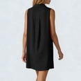 thumbnail image 5 of ClodeEU Women's Sleeveless Collared Shirt Dress, Casual Solid Color Ruffled Hem Tunic Mini Dress Black,Women's Plus L, 5 of 6