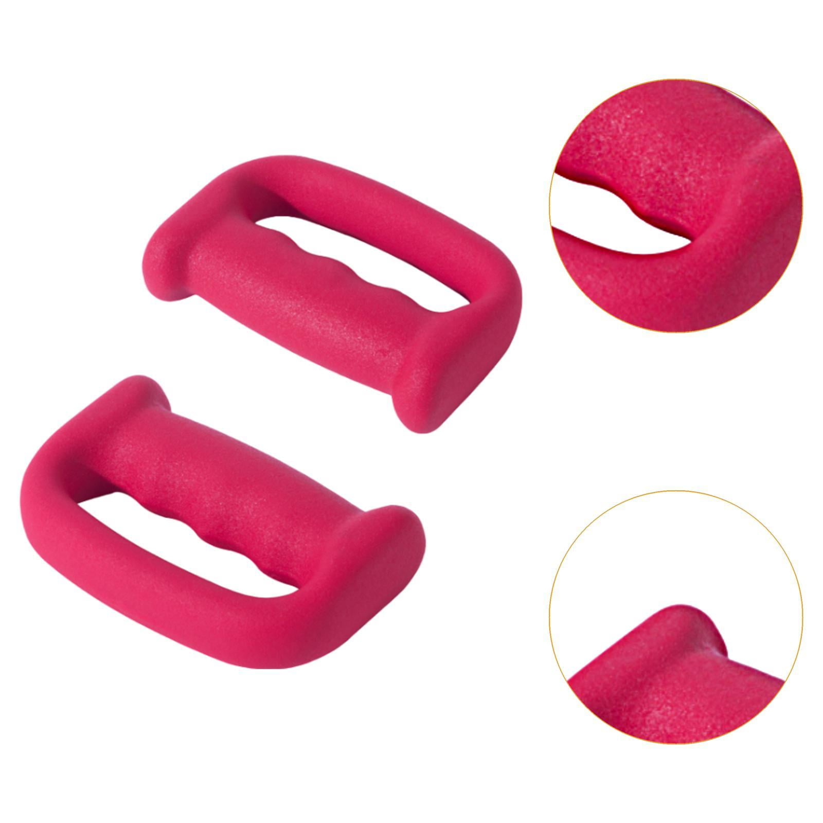 Baoblaze 2 Pieces Boxing Dumbbells D Shape Grip Hand Weight for Aerobics Exercises Walkin Pink