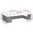 thumbnail image 2 of vidaXL 10 Piece Patio Sofa Set with Cushions Gray Poly Rattan, 2 of 4