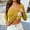 Yellow, variant on Adeawade Womens Tops Long Sleeve Square Neck T Shirts Solid Color Basic Tee Daily Wear S Brick Red