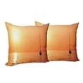 thumbnail image 6 of Ambesonne Ocean Throw Pillow Cover 2 Pack, Lonely Yacht at Sunset, 16", Orange Yellow, 6 of 6