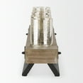 thumbnail image 2 of Mercana Benk Wood And Black Metal Five Cup Candle Holder in Gold, 2 of 11