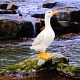 thumbnail image 2 of Estatua de pato creativa en miniatura, artesanía tallada en resina, figuras de animales de pie M, 2 of 8