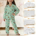 thumbnail image 6 of Yuyamidu Horse Kids Button Down Pajamas Sets for Girls Boys 9-10 Years 2 PCS Casual Long Sleeve Lounge Wear Comfy Sleep Tops & Long Pants, Green, 6 of 7
