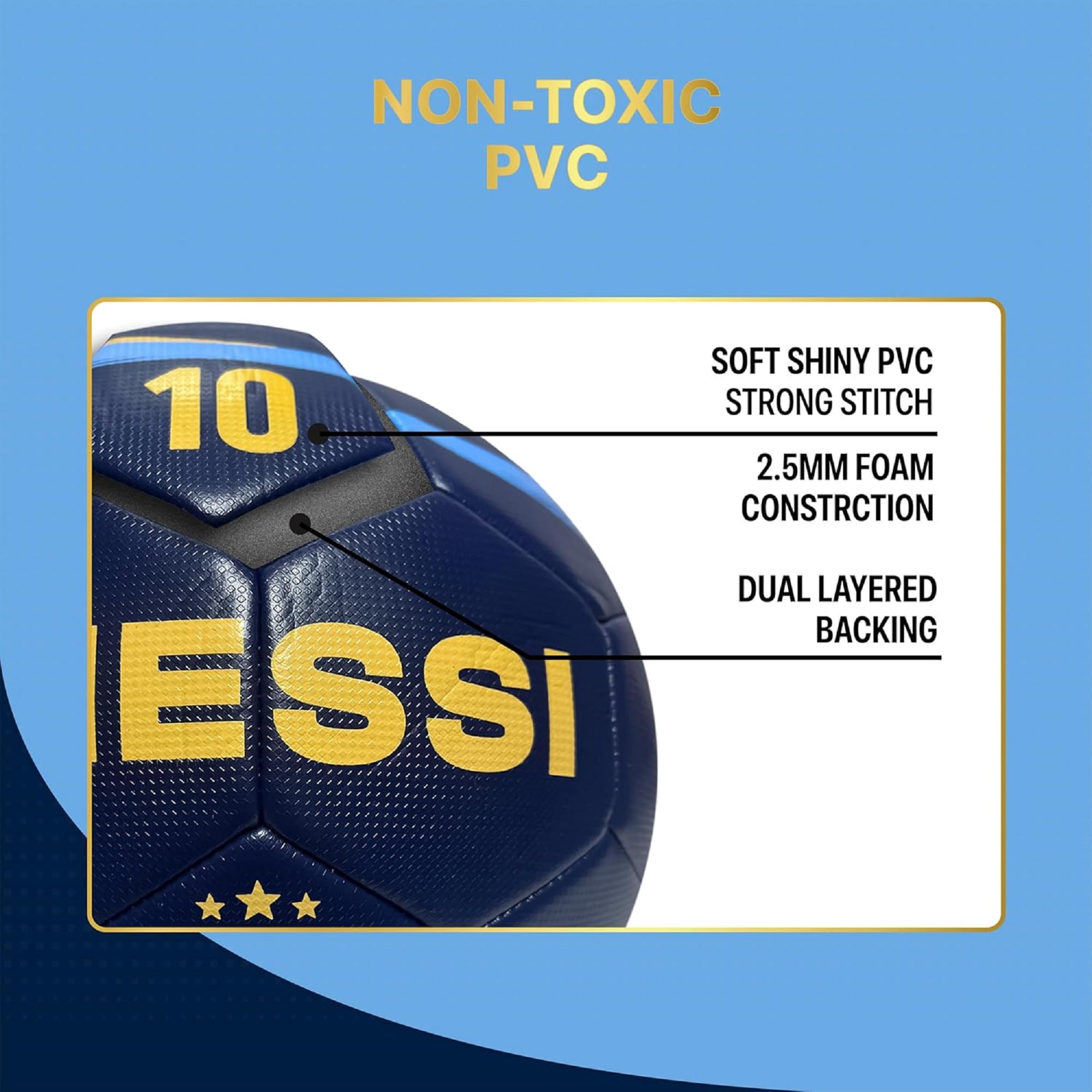 Icon Sports Argentina National Football Team Soccer Ball Officially Licensed Ball Size 5 Ball - AFA, Player 10, Navy