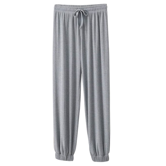 Lenpel Pajama Pants for Women Soft Casual Elastic Waist Drawstring Tapered Leg Lounge Pants Sleepwear Pj Bottoms(Gray,X-Large)