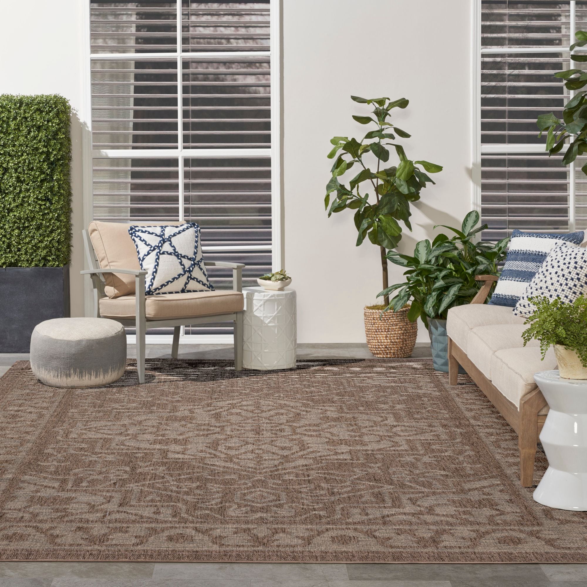 Nourison Tulum 8' x 10' Brown Indoor/Outdoor Rug