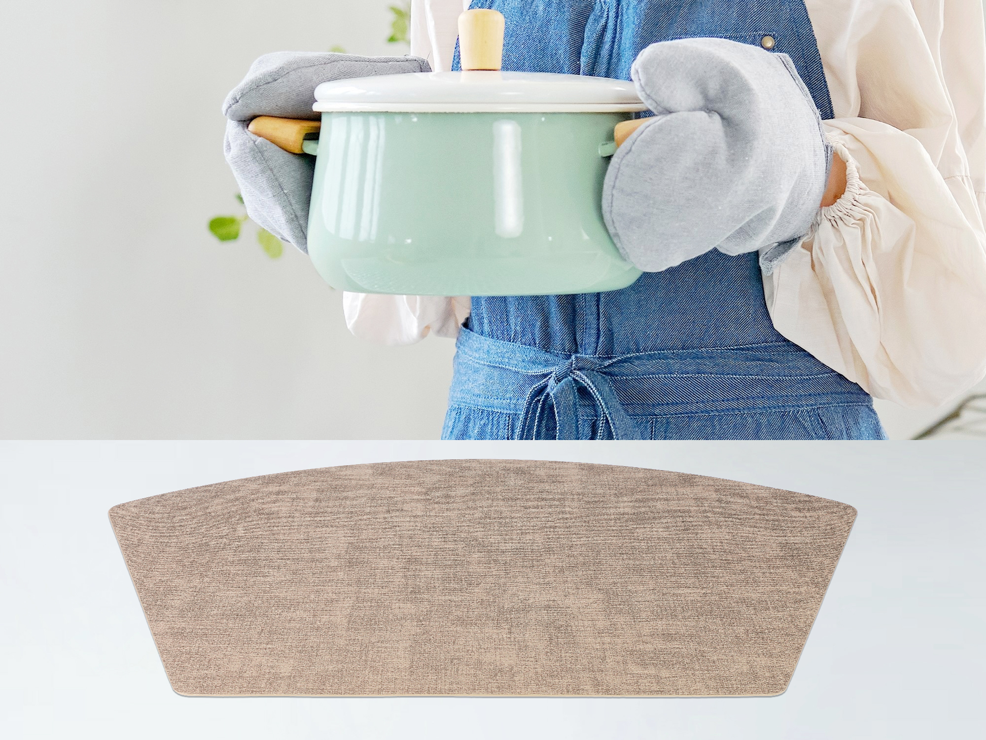 Unique Bargains Set of 6 Faux Leather Placemats Beige