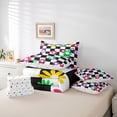 thumbnail image 6 of Homewish Boys Girls Groovy Flower Twin Bedding Sets 7-Piece,Geometric Plaid Bedding Comforter Set Microfiber,Vintage Aesthetic Breathable Sheet Sets,Breathable Home Decor,Reversible, 6 of 8