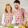 thumbnail image 3 of Pink Cow Strawberry Pattern Apron-Garden Aprons for Women with Pockets-Cotton Linen Waterproof Kitchen Cooking Gardening Aprons Adjustable for Kitchen,Cooking,BBQ and Salon 33x27 Inch, 3 of 7