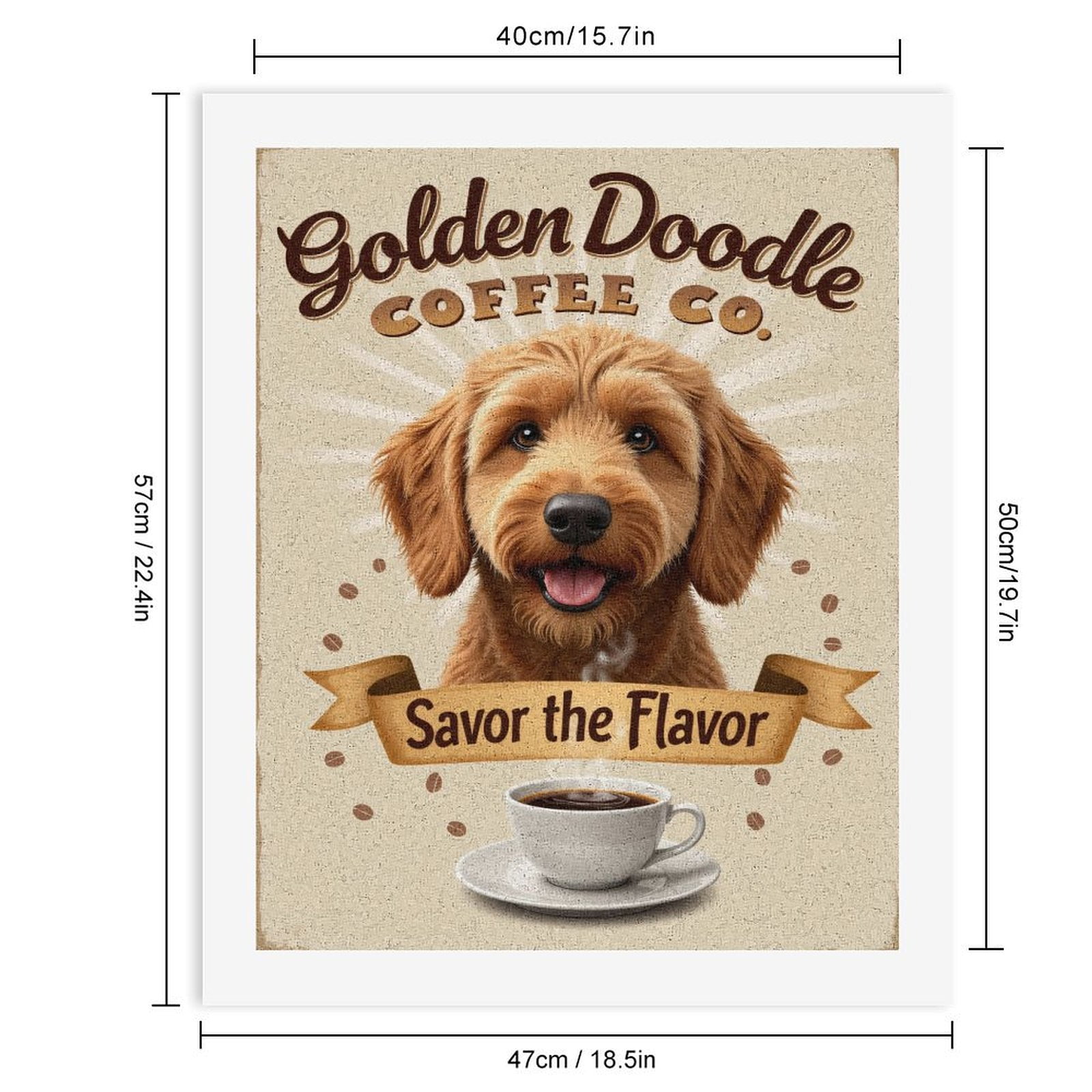 Paint By Numbers Kit for Adults Beginner - DIY Dog Coffee Company Design Art Canvas Painting Kits for Adults, Frameless Paint By Number for Adults for Home Wall Decor 16x20 Inch