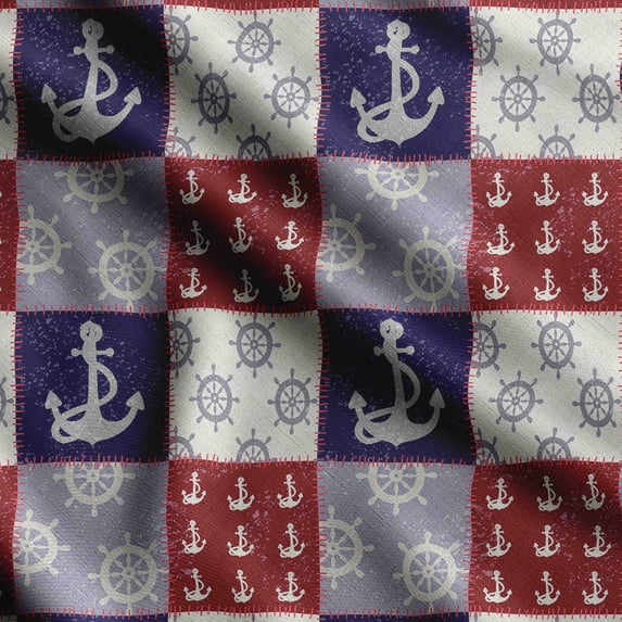 Soimoi Sea Shell Print, Silk Fabric, Decor Sewing Fabric by The Yard 42 Inch Wide,Decorative Fabric for Shirts Suits Ties, Maroon