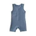thumbnail image 6 of Qiylii Baby Solid Color Romper, Sleeveless Button Closure Ribbed Jumpsuit, 6 of 6