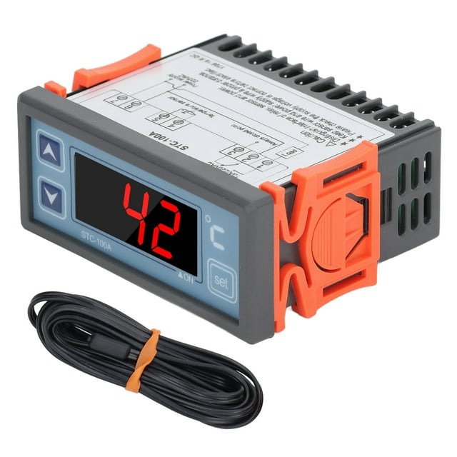 TICFOX Controlador de Temperatura de Pantalla Digital Termostato Inteligente ignífugo de PC con Sensor de Alta precisión 220VAC