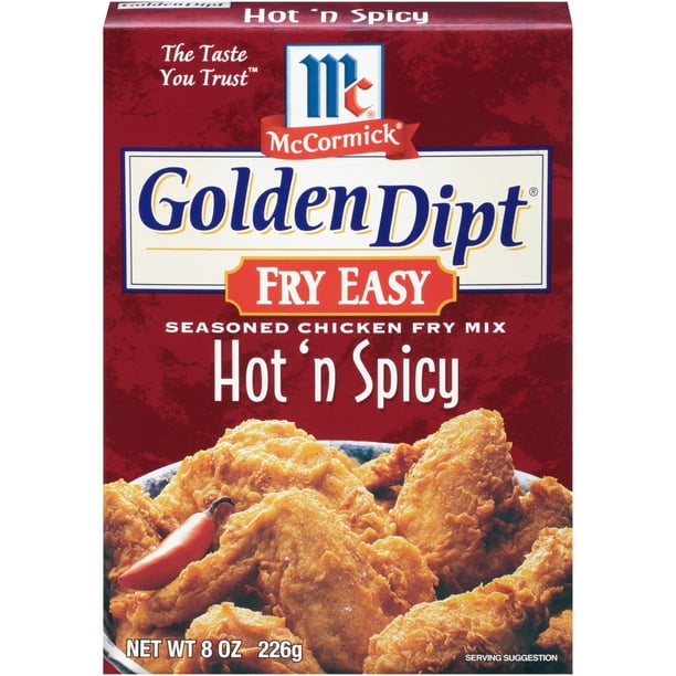 McCormick Golden Dipt Fry Easy Hot 'n Spicy Seasoned Chicken Fry Mix, 8