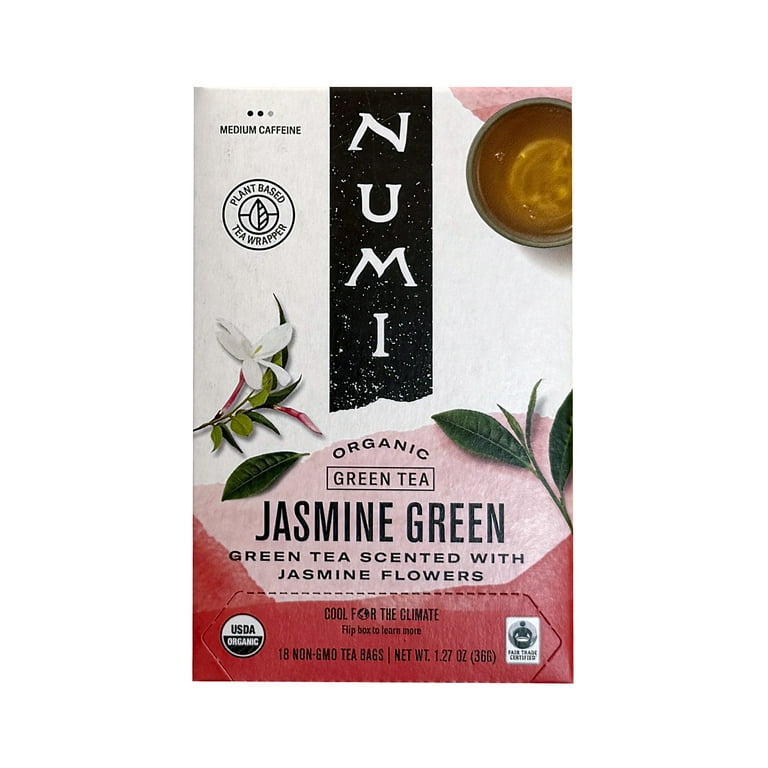 Numi Organic Jasmine Green Tea, 18 Count Microplastic Free Tea