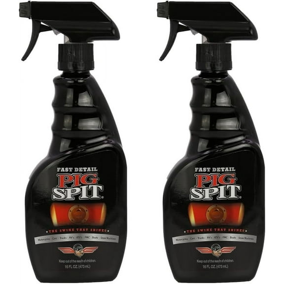 PIG SPIT Fast Detail for Use on Motorcycles, Cars, Trucks, RVs, Boats, ATVs, Snow Machines and much more | 16 oz. | 2-Pack