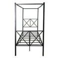 thumbnail image 4 of Aukfa Twin Canopy Bed Frame, Four-Poster Metal Platform Bed with X Shaped Headboard - Black, 4 of 8