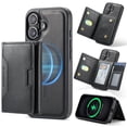 thumbnail image 1 of Case For IPhone 17 Funda Protectora RFID de 6,3" con Ranuras para 7 Tarjetas Magsafe, Soporte 2 en 1, Funda Protectora de Cuero Desmontable a Prueba de Golpes, Negro, For IPhone 17, 1 of 7