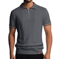 thumbnail image 5 of Polo T Shirts for Men Solid Color Business Workl Lapel Knit Short Sleeve Summer Casual Slim Mens Shirts, 5 of 5