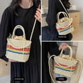 thumbnail image 2 of LinYooLi Straw Bag, Summer Handmade Woven Shoulder Bag Straw Crossbody Bags for Women Purses and Handbags with Pearl Chain, 2 of 6