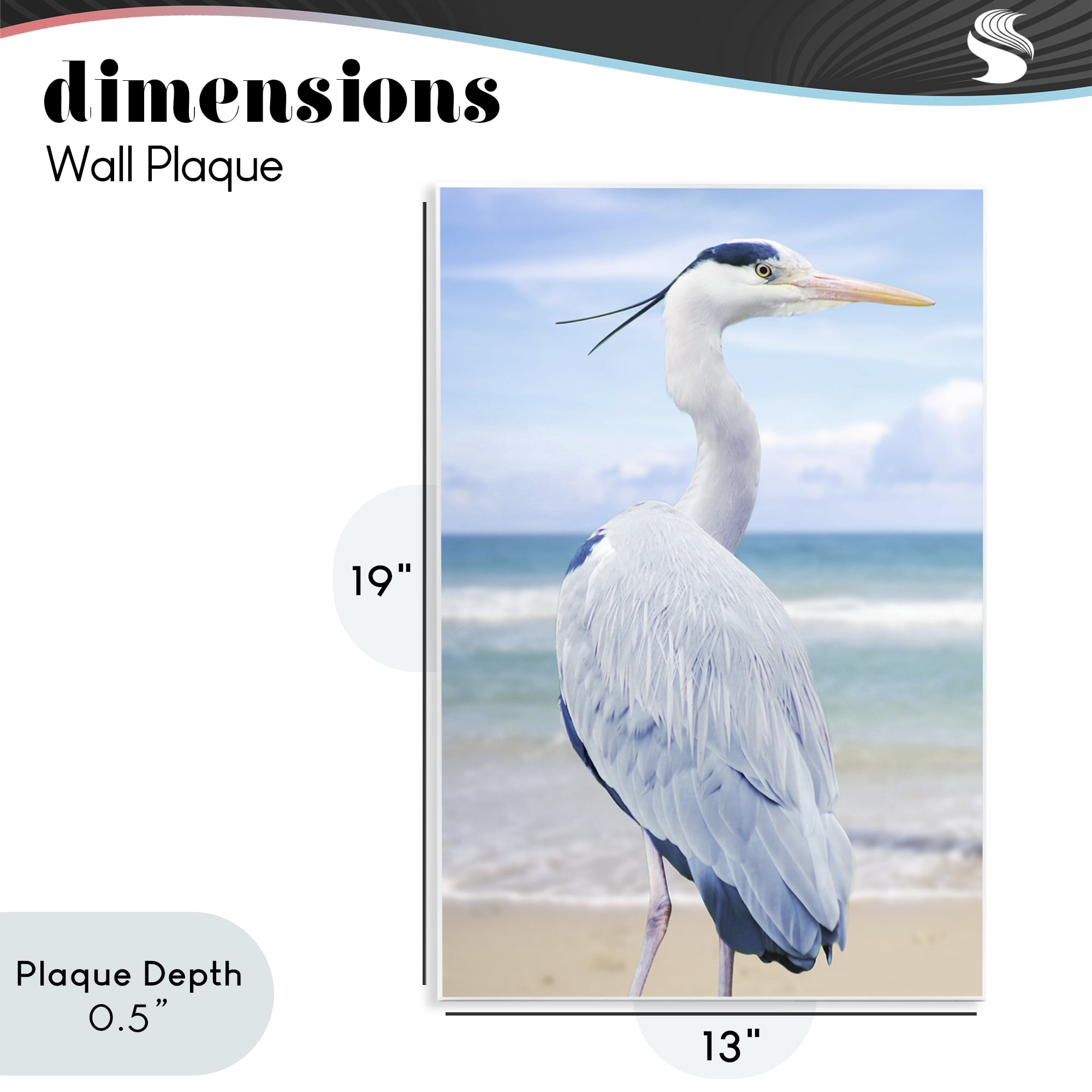 Stupell Industries Vacationing Heron by Seaside Wall Plaque Art, design by Marcus Prime