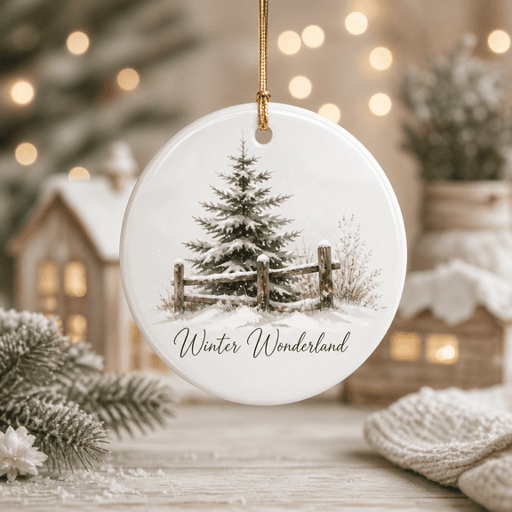 Christmas Ornament Winter Wonderland Pine Tree Hanging Tree Decor Holiday Gift
