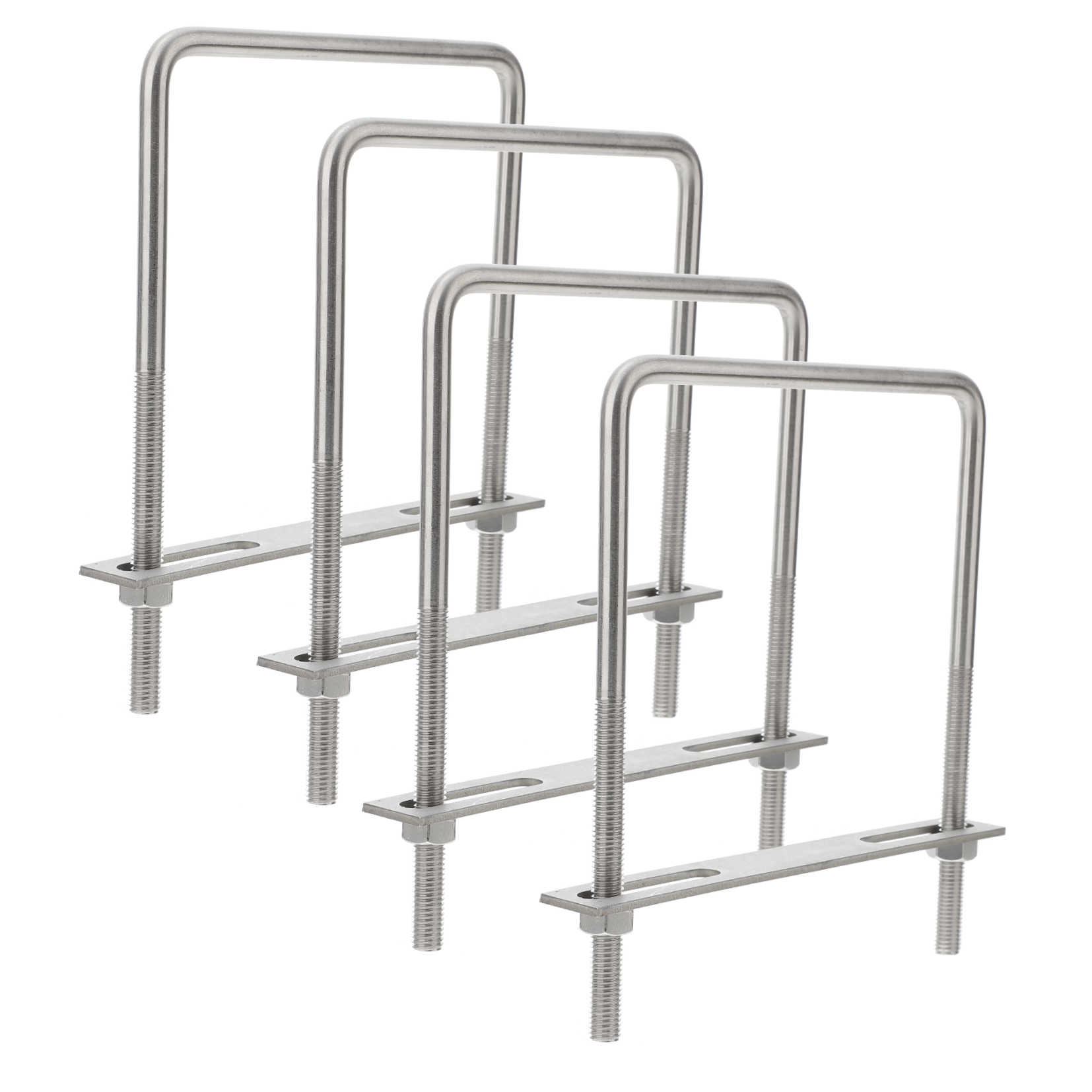 BESTYASH 4 Pieces Stainless Steel Right Angle U Bolts for Outdoor Applications and Aluminum Column Base Support