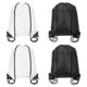 thumbnail image 1 of Mochila con cordón, 2 piezas de mochila de poliéster para gimnasio, bolsas para deportes (Negro/Blanco, 34 cm x 43 cm), 1 of 7