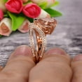 thumbnail image 2 of Pear Shape 1.50 Carat Morganite Engagement Ring Wedding Ring Anniversary Ring On 10k Rose Gold Curved V Split Shank Band Glaring Staggering Ring, 2 of 5