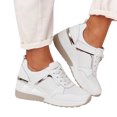 thumbnail image 3 of Willtoo Fashion Wedge Sneaker for Women Ladies High Heeld Wedge Sneakers Hidden Lace Up Platform Sneakers Daily Wear Shoes White, 3 of 5