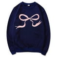 thumbnail image 3 of Hoodies For Women Pullover Teen Girls Round Neck Cute Bow Pattern Long Sleeved Pullover Sweater Bow Sweater Top Sweatshirt Fall Fashion Outfits Winter Clothes 2025, 3 of 4