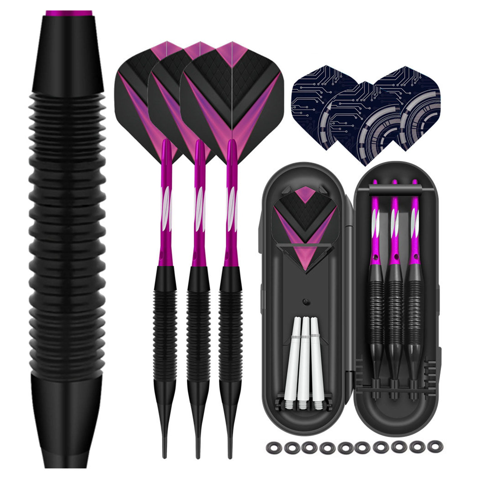 3Pcs Darts Set With 3Pcs Extra Flights & 1 Case Ideal Gift For Darts Fans Sports 