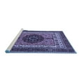 thumbnail image 2 of Ahgly Company Machine Washable Indoor Square Abstract Blue Modern Area Rugs, 4' Square, 2 of 4