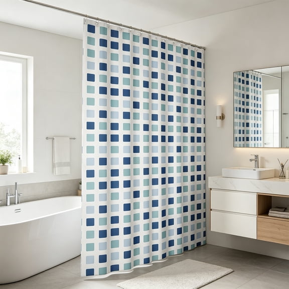 Cheapark Waterproof Shower Curtain PEVA Bath Curtain 71 x 79 Inch for Bathroom Water Resistant Hanging Partition Curtain Gift
