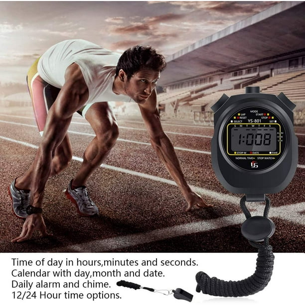 Cronometro deportivo con silbato a prueba de agua Cronometro digital de pantalla grande para ninos para hacer ejercicio correr entrenar baloncesto JFHHH pequena Bodega Aurrera en linea