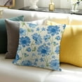 thumbnail image 3 of SHANXI Blue Floral Flower Blue Decorative Sofa 20x20in, 3 of 5