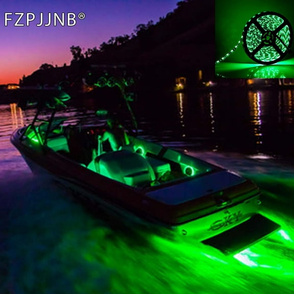 FZPJJNB 16.4 FT BLACK LIGHT POWERFUL Green LED BOAT FISHING Waterproof 12v Night Fishing US