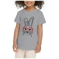 thumbnail image 1 of Toddler Girls Summer Tops Tees Cute Rabbit Graphic Cartoon Print T Shirt Short Sleeve Loose Fit Tee Blouse Daily Spring Shirts For Kid 5-6 T, 1 of 4