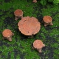 thumbnail image 2 of FRCOLOR Tree Stump Table Fairy Garden Decoration Tree Stump Table and Chairs in Resin Brown Color for Home Use 1 Set,2.2"X2.2"X1.38", 2 of 4