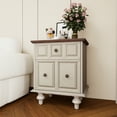 thumbnail image 3 of MDQMD White Nightstand Set of 2- Nightstand with 2 Drawers,Wooden Bedside Table with Vintage Handle for Bedroom, 3 of 8