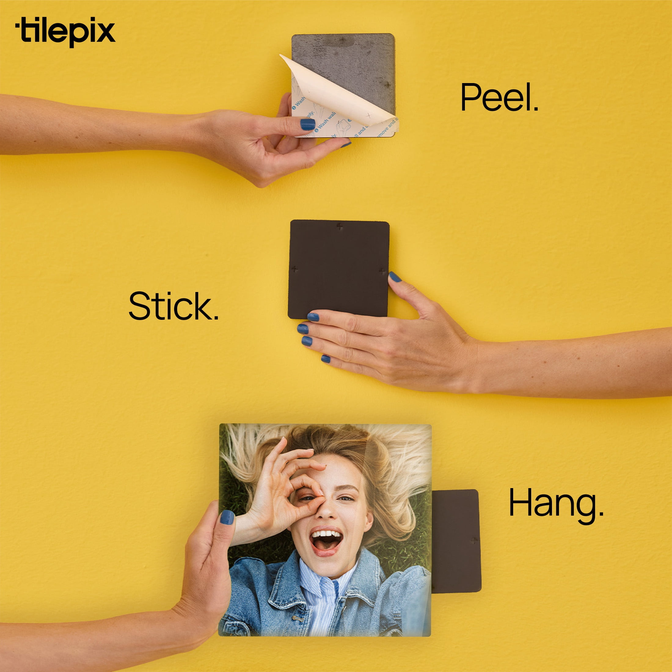 TilePix Nail Free Glass Frame, 6-Piece Split Image