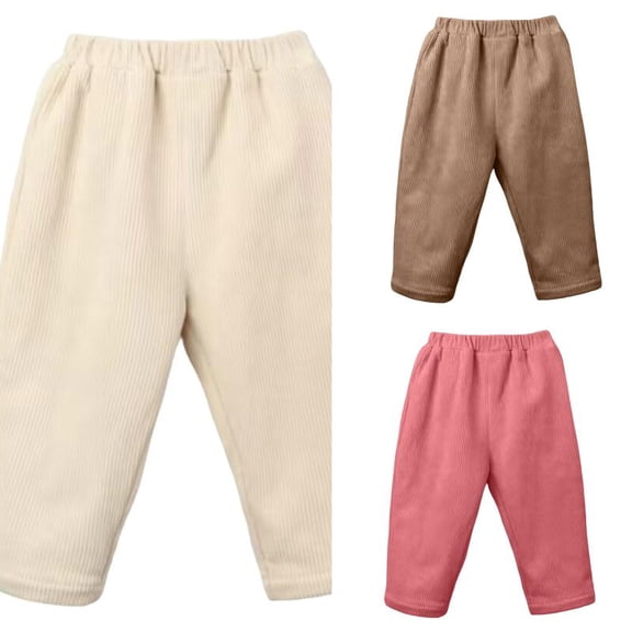 EYNMVR Newborn Infant Girls Pants Baby Girls Pant Cotton Solid Ribbed Pants Girls Bottoms Pull On Leggings Joggers 2-3 Years
