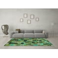 thumbnail image 3 of Ahgly Company Indoor Square Abstract Turquoise Blue Modern Area Rugs, 8' Square, 3 of 4