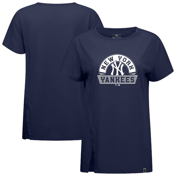 Women's Levelwear Navy New York Yankees Influx Banner Arch T-Shirt