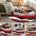thumbnail image 5 of Red Black Ombre Round Area Rug 3.3 FT, Non Slip Small Entryway Kitchen Mat, Modern Geometric Moire Abstract Art Washable Soft Circular Rug Non-Shedding Door Mat for Bathroom Playroom Kids Room, 5 of 9