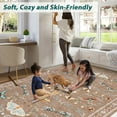 thumbnail image 5 of Geetinfly 2*6FT Area Rugs 1150Gsm 100% Polyester Rug 350Gsm Velvet Weight Pearl Velvet Washed Back Folding Simulation Printed Carpet Xm-Modern-Ecological Paradise Camel tone, 5 of 8