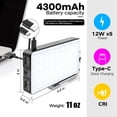 thumbnail image 5 of IVISII G2 Luz de cámara RGB de bolsillo 32 Wh Batería recargable incorporada de 4300 mAh Gama de colores 360 9 efectos de luz Panel de luz de video LED 2600-10000 K con cuerpo de aleación de aluminio, 5 of 5