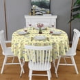 thumbnail image 2 of Yellow Cartoon Unicorn Star Lightning Pattern Round Tablecloth 60"x60",Wrinkle Wipeable Table Cloth for Kitchen Dining Room Picnic Patio Party, 2 of 6