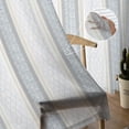 thumbnail image 5 of Blue Beige Striped Sheer Curtains 63 Inches Length 2 Panels Set, Window Sheer Curtains for Living Room/Bedroom, Boho Ethnic Modern Abstract Art Light Filtering Rod Pocket Curtain 52'' x 63'' x 2, 5 of 7